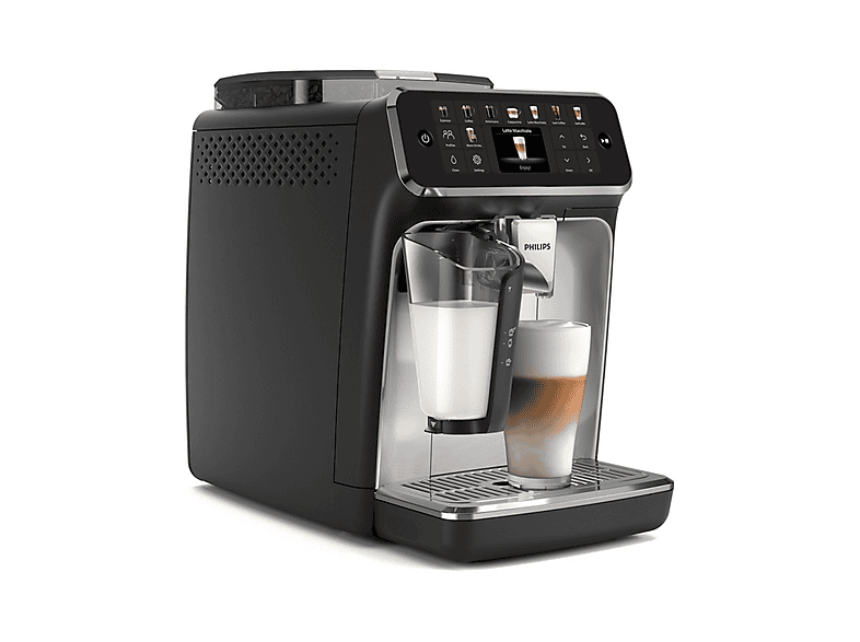 Máquina espresso - Philips 5500 series EP5546/70, 15 bar, 1500 W, 0,26 l, 2 tazas, Negro, Plata