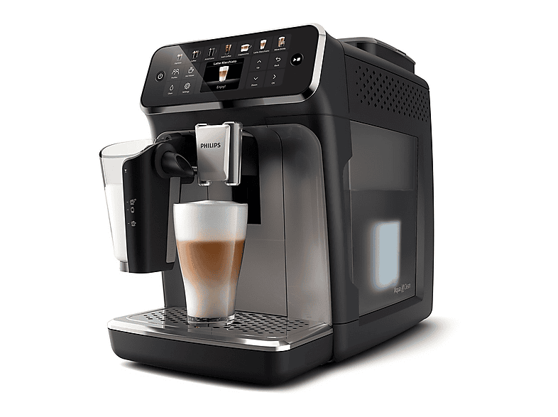 Máquina espresso - Philips EP4449/70, 15 bar, 230 W, 0,26 l, 2 tazas, Negro, Plata