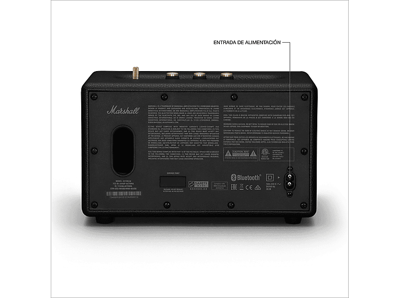 Altavoz bluetooth - Marshall Acton III, 30 W, Bluetooth 5.2, Negro