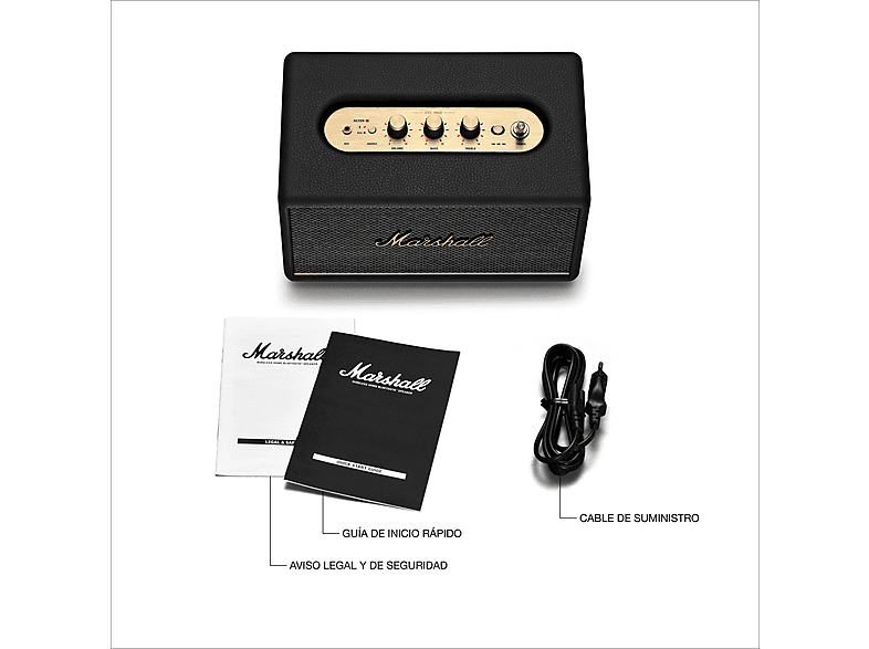 Altavoz bluetooth - Marshall Acton III, 30 W, Bluetooth 5.2, Negro