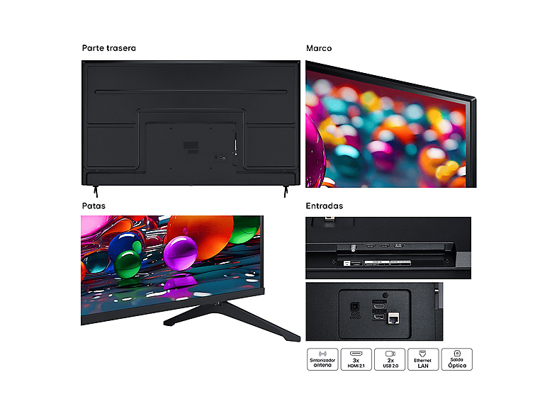 TV LED 75" - LG 75UA75006LA.AEUQ, UHD 4K, Procesador Inteligente α7 AI Processor 4K Gen8, Smart TV, DVB-T2 (H.265), Negro