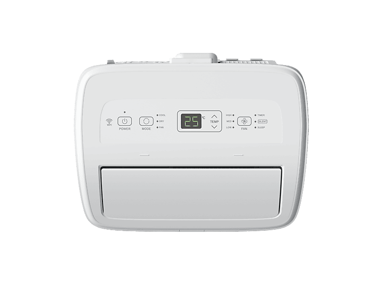 Aire acondicionado portátil - Hisense APC12QC, 3000 fg/h, 3 velocidades, Deshumidificador, Display LED, 64 db, Blanco
