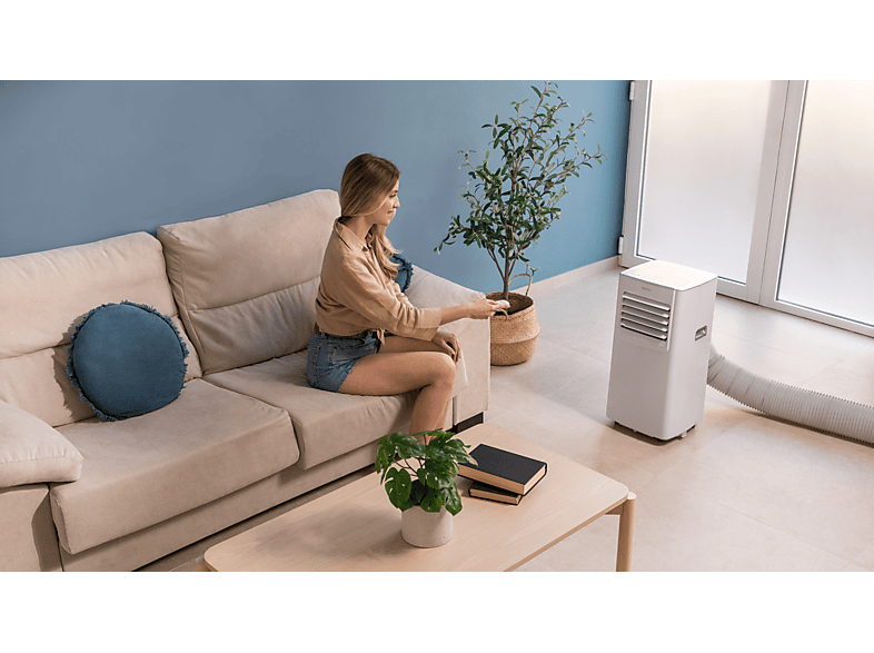 Aire acondicionado portátil - Cecotec ForceClima 7100 Soundless, 780 W, 1764 fg/h, 4 modos, 2 velocidades, Mando a distancia, Blanco
