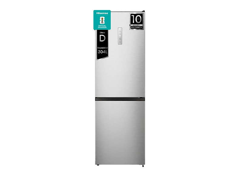 Frigorífico combi - Hisense RB390N4CCD, No Frost, 186 cm, 304 l, Circulación dinámica, Inox