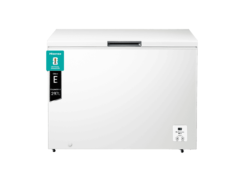 Congelador horizontal - Hisense FT386D4AWLYE, 84.7 cm, 297 l, Función Dual, Bordes suaves, Blanco