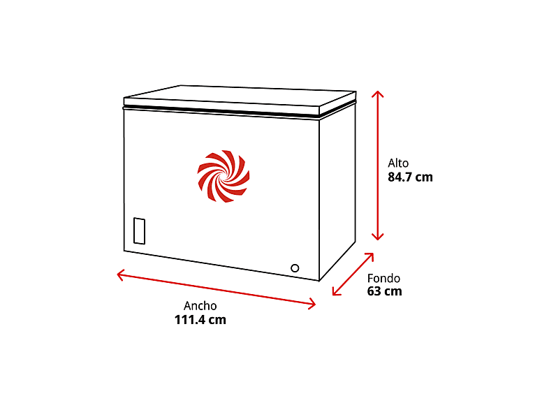 Congelador horizontal - Hisense FT386D4AWLYE, 84.7 cm, 297 l, Función Dual, Bordes suaves, Blanco