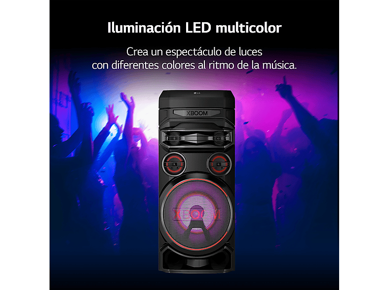 Altavoz de gran potencia - LG XBOOM RNC7, 500W, Luces Multi Color, Efectos DJ, Función karaoke, Efectos de Voz, Negro