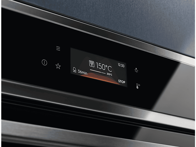 Horno a vapor - Electrolux EOB8S39X, Multifunción, Limpieza por vapor, 70 l, Sonda térmica, Pantalla táctil, 60 cm, Negro