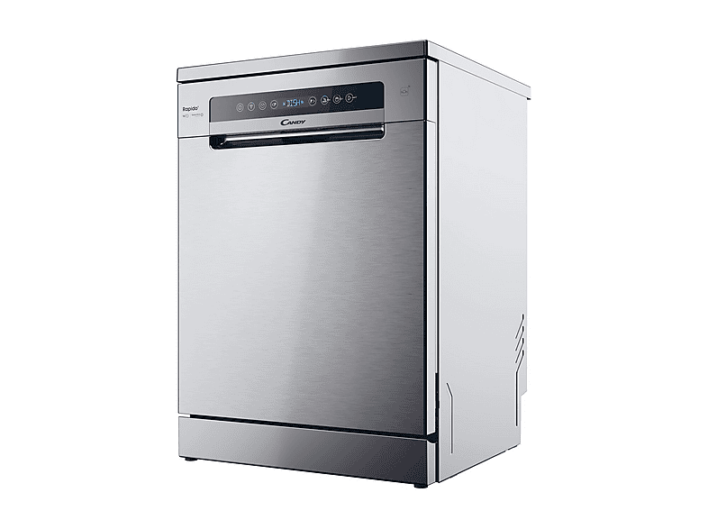 Lavavajillas - Candy Rapido' CF 5C7F1X, 15 servicios, 8 programas, Inicio Diferido, Motor Inverter, 60 cm, Conectividad Wi-Fi, Inox