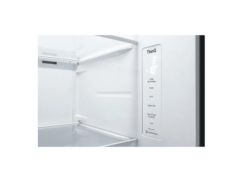 Frigorífico americano - LG GSLV71PZTD, No Frost, 179 cm, 635 l, DoorCooling+™, ThinQ™, Inox antihuellas