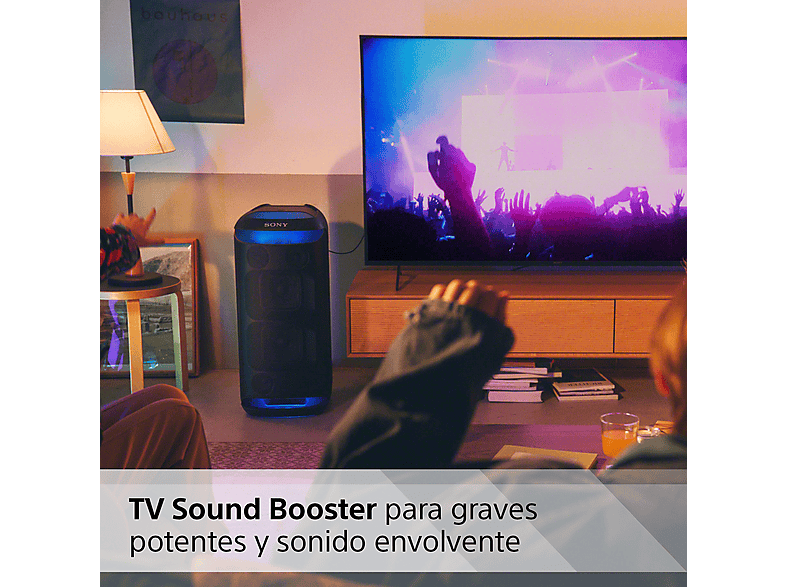 Altavoz de gran potencia - Sony SRS-XV800B, Con batería, Autonomía 25h, Inalámbrico, Sonido 360°, MEGA BASS, Portátil, Bluetooth y Karaoke