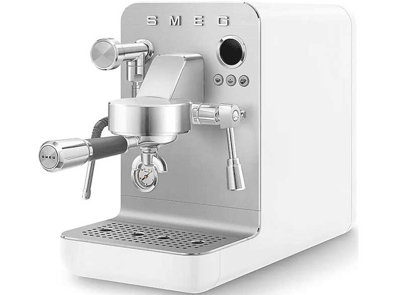 Cafetera espresso - Smeg EMC02WHMEU, 15 bar, 1700 W, 2 tazas, Blanco mate