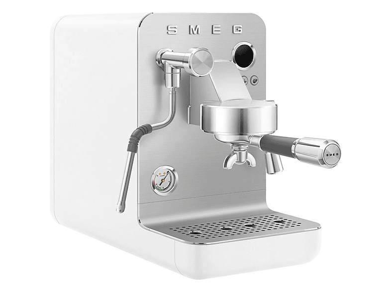 Cafetera espresso - Smeg EMC02WHMEU, 15 bar, 1700 W, 2 tazas, Blanco mate
