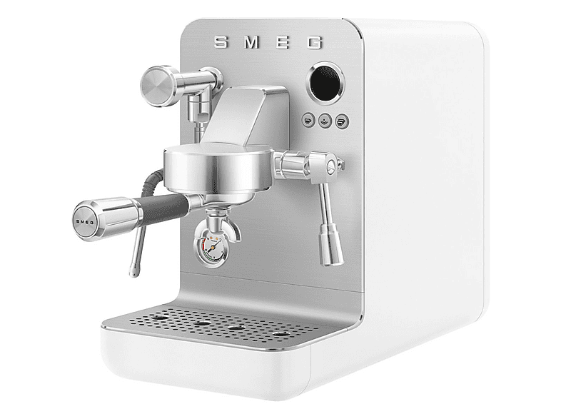 Cafetera espresso - Smeg EMC02WHMEU, 15 bar, 1700 W, 2 tazas, Blanco mate