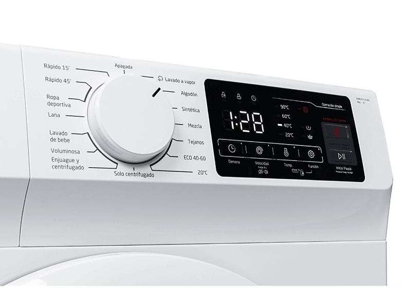 Lavadora carga frontal - Koenic KWM 9113 A INV, 9 kg, 1400 rpm, 14 programas, Botón de limpieza, Blanco