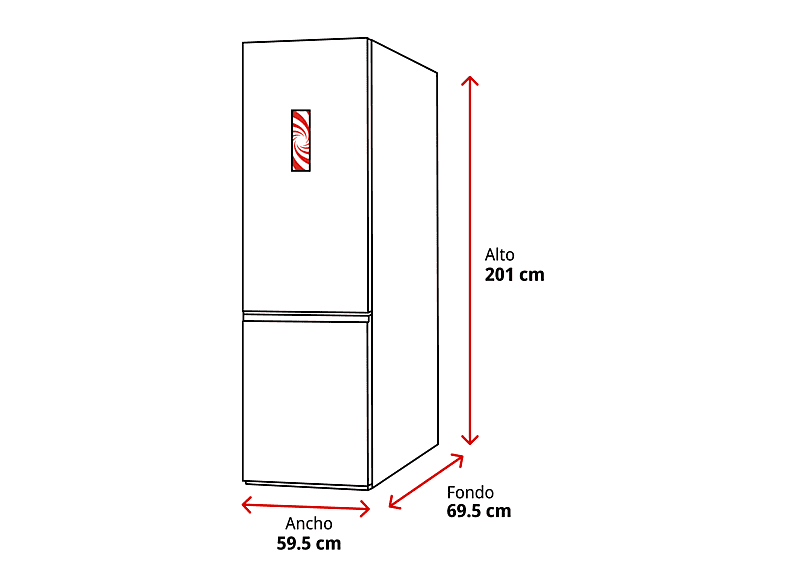 Frigorífico combi - Koenic KFK 611 A NF, No frost, 201 cm, 378 l, Control táctil, Inox