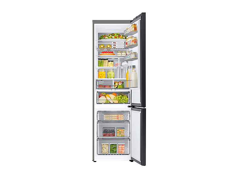Frigorífico combi - Samsung BESPOKE Smart RB38C7B6A22/EF, No Frost, 203 cm, 387l, Twin Cooling Plus™, Metal Cooling, WiFi, Negro