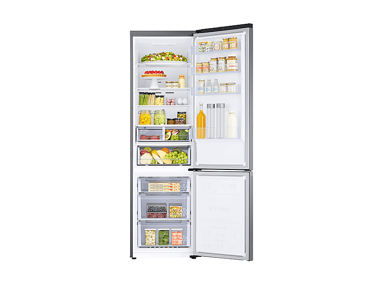 Frigorífico combi - Samsung Smart RB38C607AS9/EF, No Frost, 203 cm, 387l, Twin Cooling, WiFi, Inox