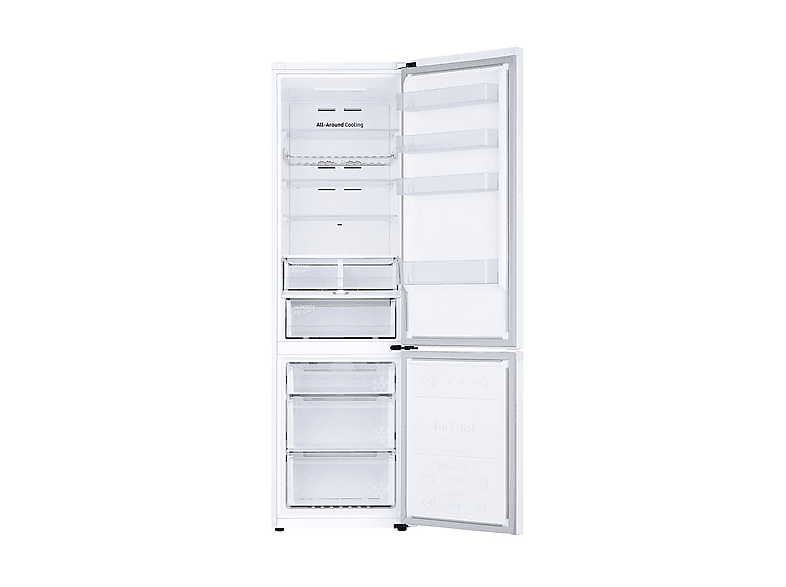 Frigorífico combi - Samsung Smart RB38C605CWW/EF, No Frost, 203 cm, 390l, All-Around Cooling, WiFi, Blanco