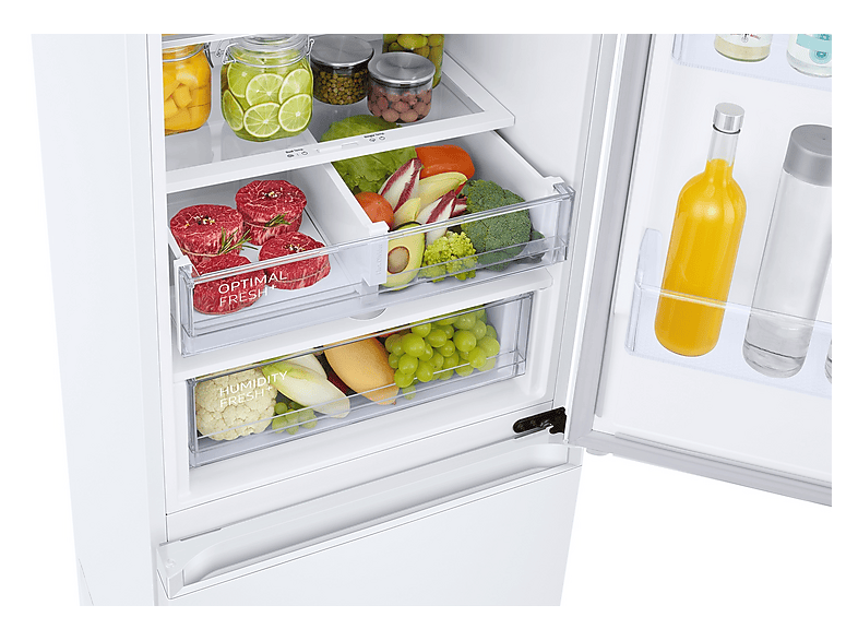Frigorífico combi - Samsung Smart RB38C605CWW/EF, No Frost, 203 cm, 390l, All-Around Cooling, WiFi, Blanco