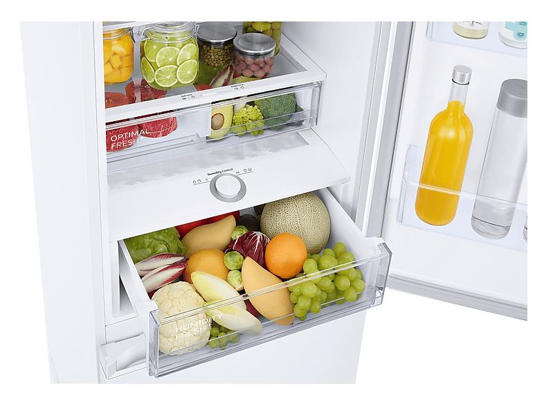 Frigorífico combi - Samsung Smart RB38C605CWW/EF, No Frost, 203 cm, 390l, All-Around Cooling, WiFi, Blanco