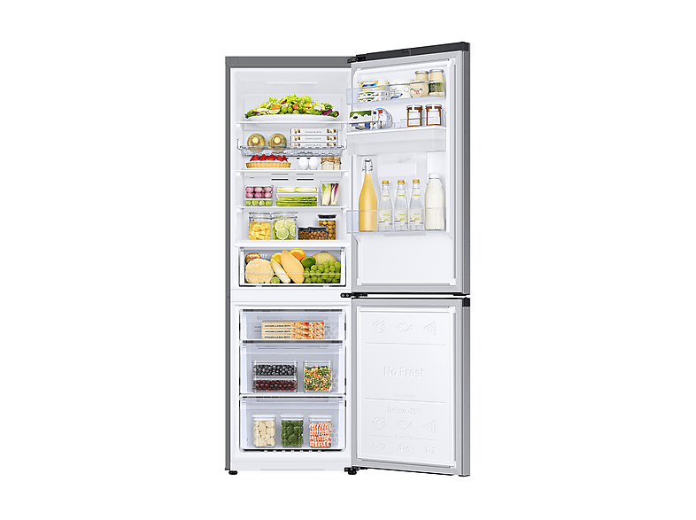 Frigorífico combi - Samsung Smart RB34C632DSA/EF, No Frost, 185.3cm, 341l, All Around Cooling, Dispensador de agua, WiFi, Inox