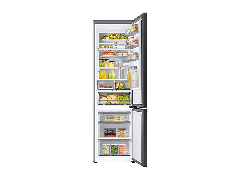 Frigorífico combi - Samsung BESPOKE Smart RB38C7B6AB1/EF, No Frost, 203cm, 387l, Twin Cooling Plus™, Metal Cooling, WiFi, Grafito