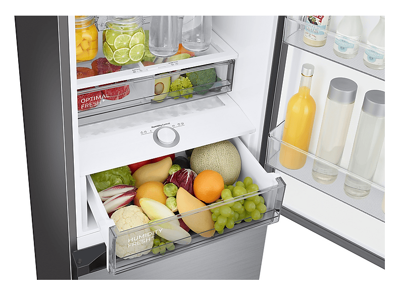 Frigorífico combi - Samsung BESPOKE Smart RB38C7B6BS9/EF, No Frost, 203cm, 387l, Twin Cooling Plus, Metal Cooling, WiFi, Inox