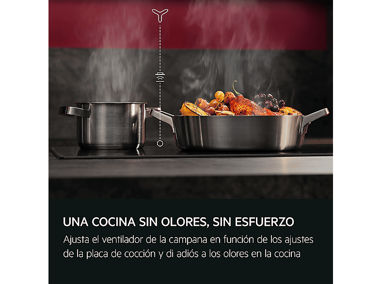 Placa de inducción - AEG Serie 6000 Flex V63IOQ00FB, 3 zonas, 590 mm, Negro