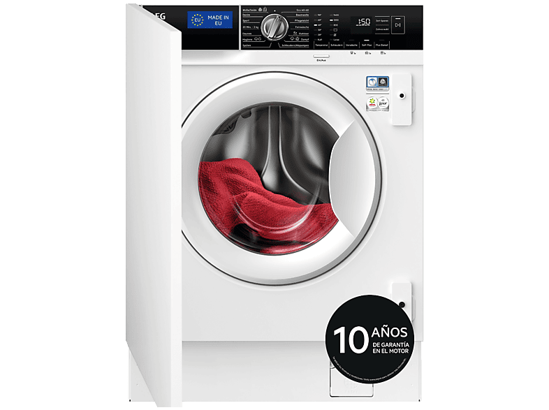 Lavadora integrable - AEG LFN7G8434F, 8 kg, 1400 rpm, Tecnología ProSense, Función Vapor, Sin panelar