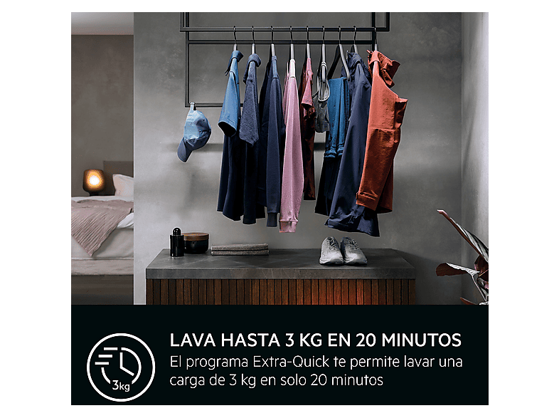 Lavadora integrable - AEG LFN7G8434F, 8 kg, 1400 rpm, Tecnología ProSense, Función Vapor, Sin panelar