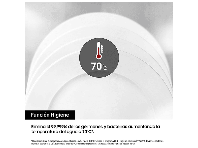 Lavavajillas - Samsung DW60A6092FS/ET, 14 servicios, 7 programas, 59.5 cm, Función Higiene, Configuración Flexible, Inox