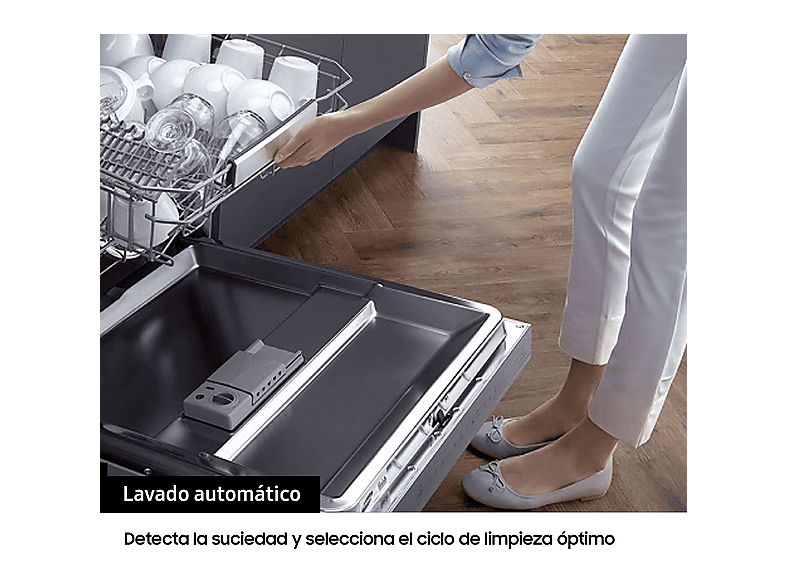 Lavavajillas - Samsung DW60A6092FS/ET, 14 servicios, 7 programas, 59.5 cm, Función Higiene, Configuración Flexible, Inox