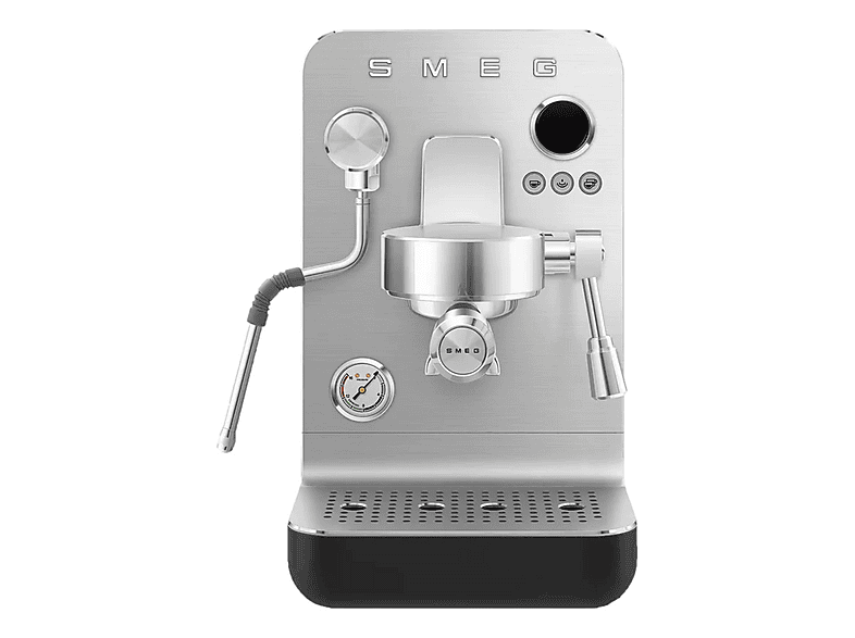 Cafetera espresso - Smeg EMC02BLMEU, 15 bar, 1700 W, 2 tazas, Negro, Acero inoxidable