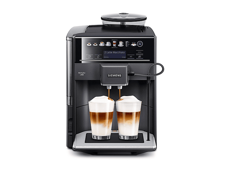 Máquina espresso - Siemens EQ.6 TE654319RW, 15 bar, 1500 W, 2 tazas, Negro