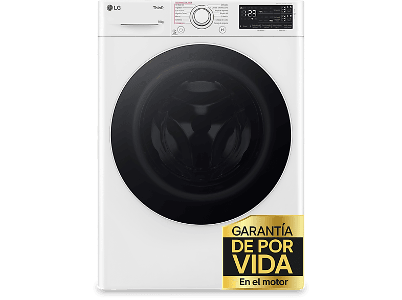 Lavadora carga frontal - LG F4WR5510A0W, Serie 550, 10 kg, 1400 rpm, 14 Programas, AI Direct Drive™, Steam™, Autodosificación, Blanco
