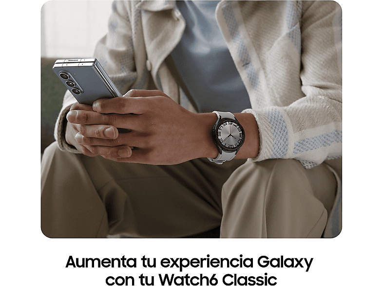 Smartwatch - Samsung Galaxy Watch6 Classic BT 47mm, 1.47", Exynos W930, 16GB, 2GB RAM, 425mAh, Plata