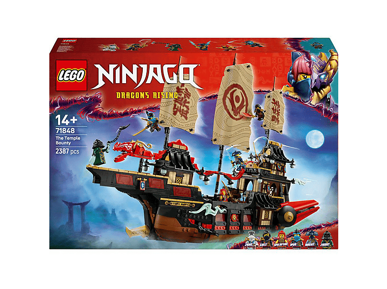 Juego de construcción - LEGO NINJAGO® Bounty del Templo Kit de Construcción Barco y 6 Minifiguras Mayores de 14 Años 71848, 2387 piezas