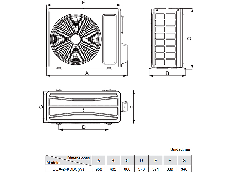 Aire acondicionado por conductos - Daitsu SPLIT ATLAS CONDUCTOS ACD 24K DBS, 6105 fg/h, Función Inverter, Gris