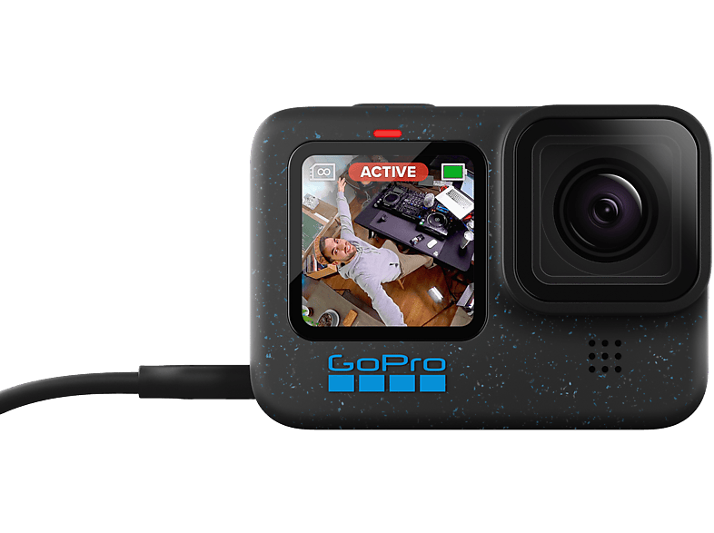 Cámara deportiva - GoPro Hero 12, HyperSmooth, 27 megapixels, 5.3K, HDR, Sumergible hasta 10m, Cámara lenta, Negro