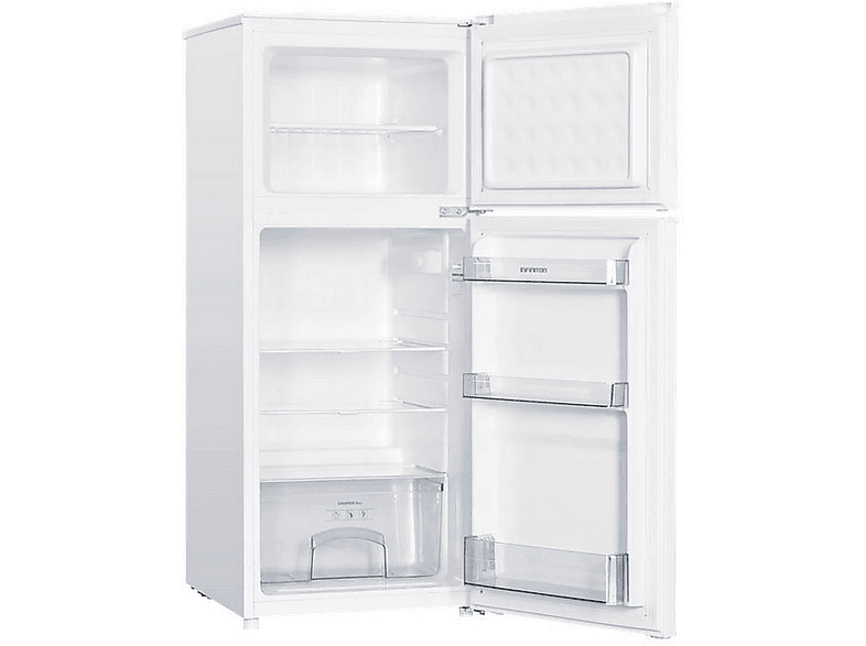 Frigorifico dos puertas - Infiniton FG-151D12BEV, Ciclico, Altura 122 cm, Capacidad 151 l, Blanco