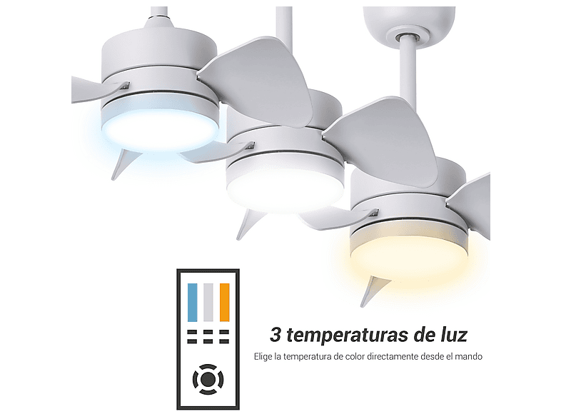 Ventilador de techo con luz LED - Sulion WINDSOR, 18 W, 5 velocidades, Marrón