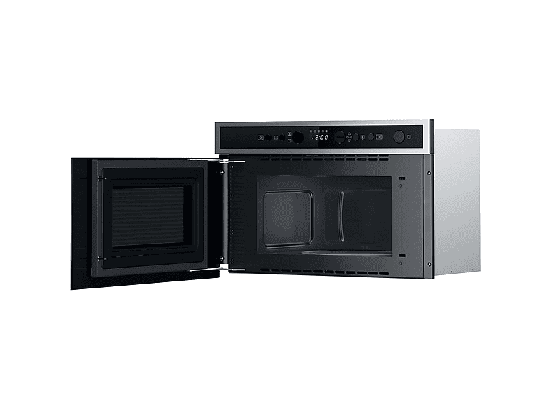 Microondas integrable - Whirlpool WMN4I4BX, 4 potencia, 22 l, Negro, Acero inoxidable