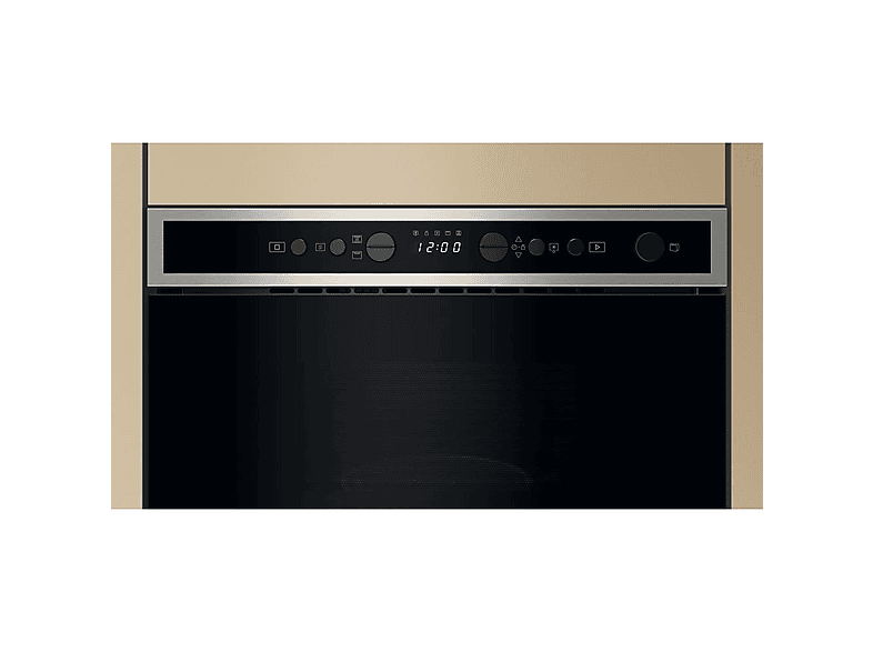 Microondas integrable - Whirlpool WMN4I4BX, 4 potencia, 22 l, Negro, Acero inoxidable