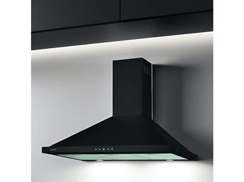 Campana decorativa - Cata BETA PRO 9000 BK, 3 velocidades, 561 m³/h, 90 cm, Negro