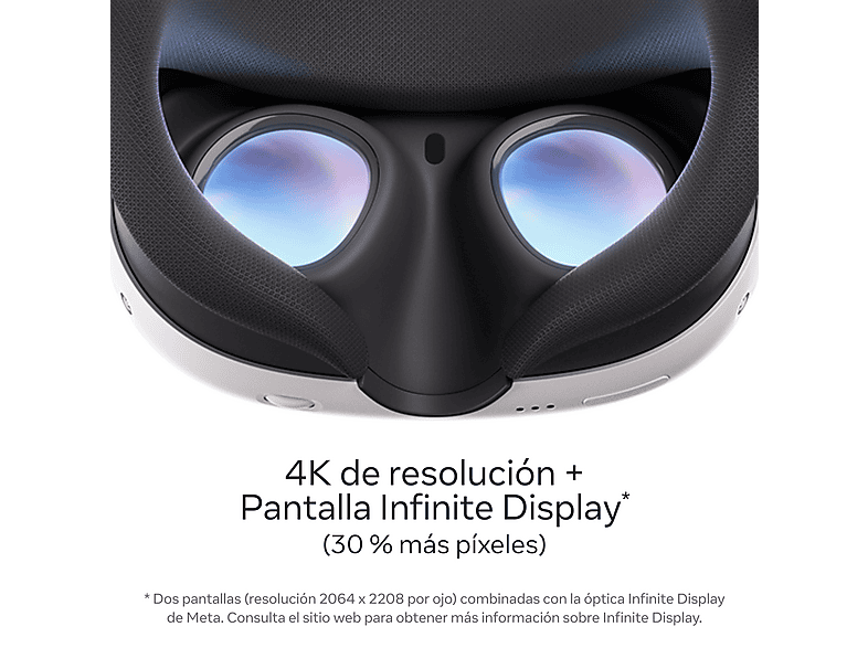 Gafas de realidad virtual - Meta Quest 3, 512 GB, Resolución 4K, Blanco