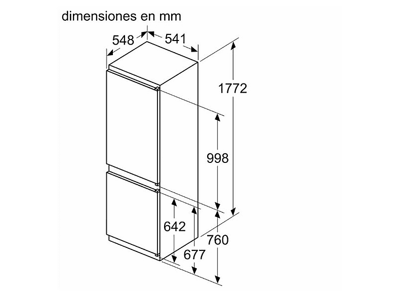 Frigorífico - Balay, Frigorífico combi integrable- Balay 3KIE711S, Low Frost, 177 cm, 267 l, Cajón Fresh, Blanco
