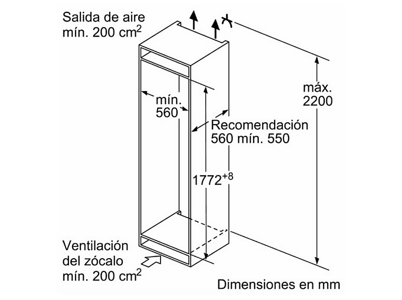 Frigorífico - Balay, Frigorífico combi integrable- Balay 3KIE711S, Low Frost, 177 cm, 267 l, Cajón Fresh, Blanco