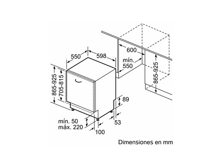 Lavavajillas integrable - Siemens SX75ZX07CE, 14 servicios, 8 programas, 59.8 cm, VarioSpeed+, Sin panelar
