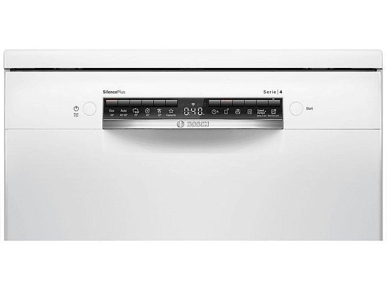 Lavavajillas - Bosch SMS4EMW06E, 14 servicios, 6 programas, 60 cm, Home Connect, RackMatic, Blanco